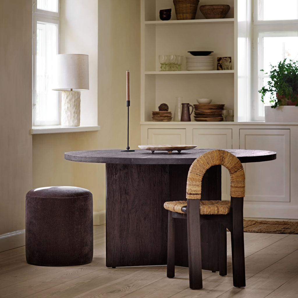 KAYU TABLE ROUND | RECYCLED TEAK | Ø 140 CM, BROWN-BLACK