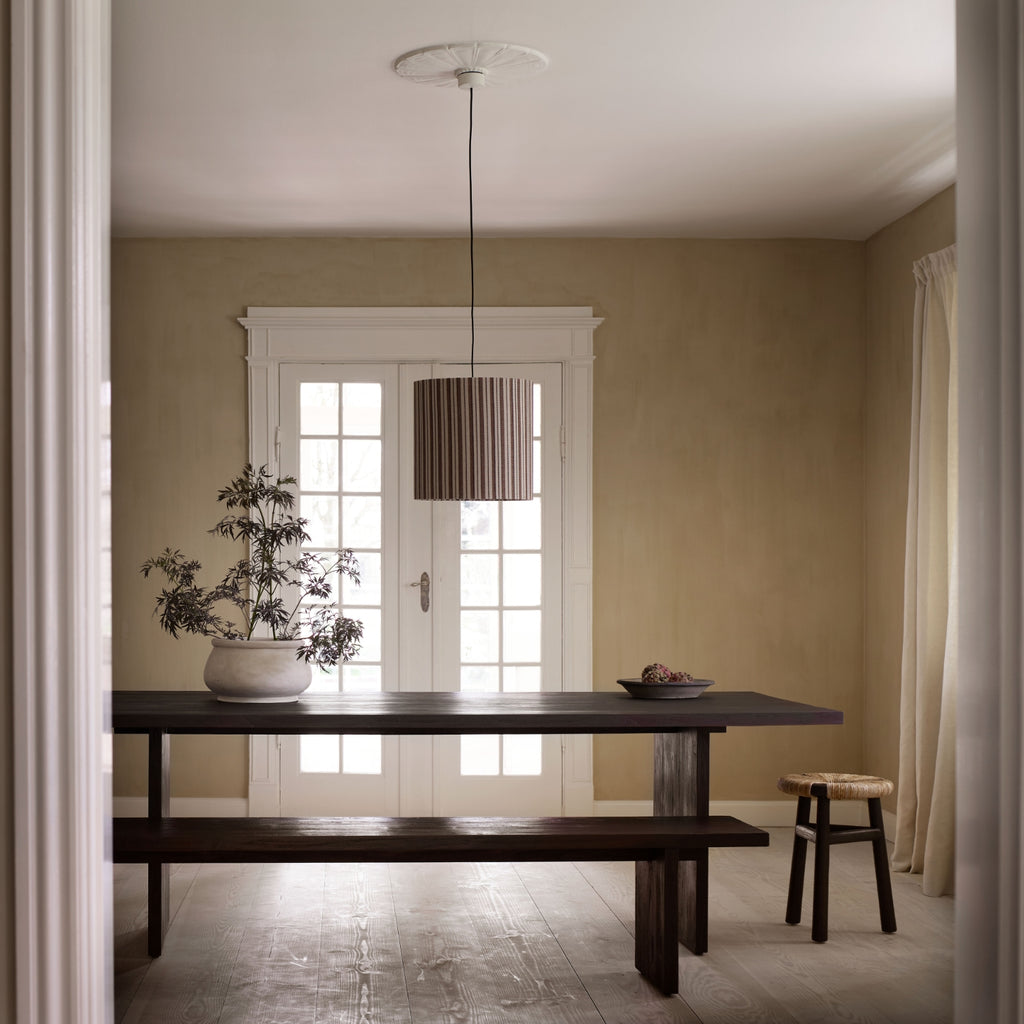 BENCH KAYU| RECYCLED TEAK | 220 X H 45 CM, BROWN-BLACK