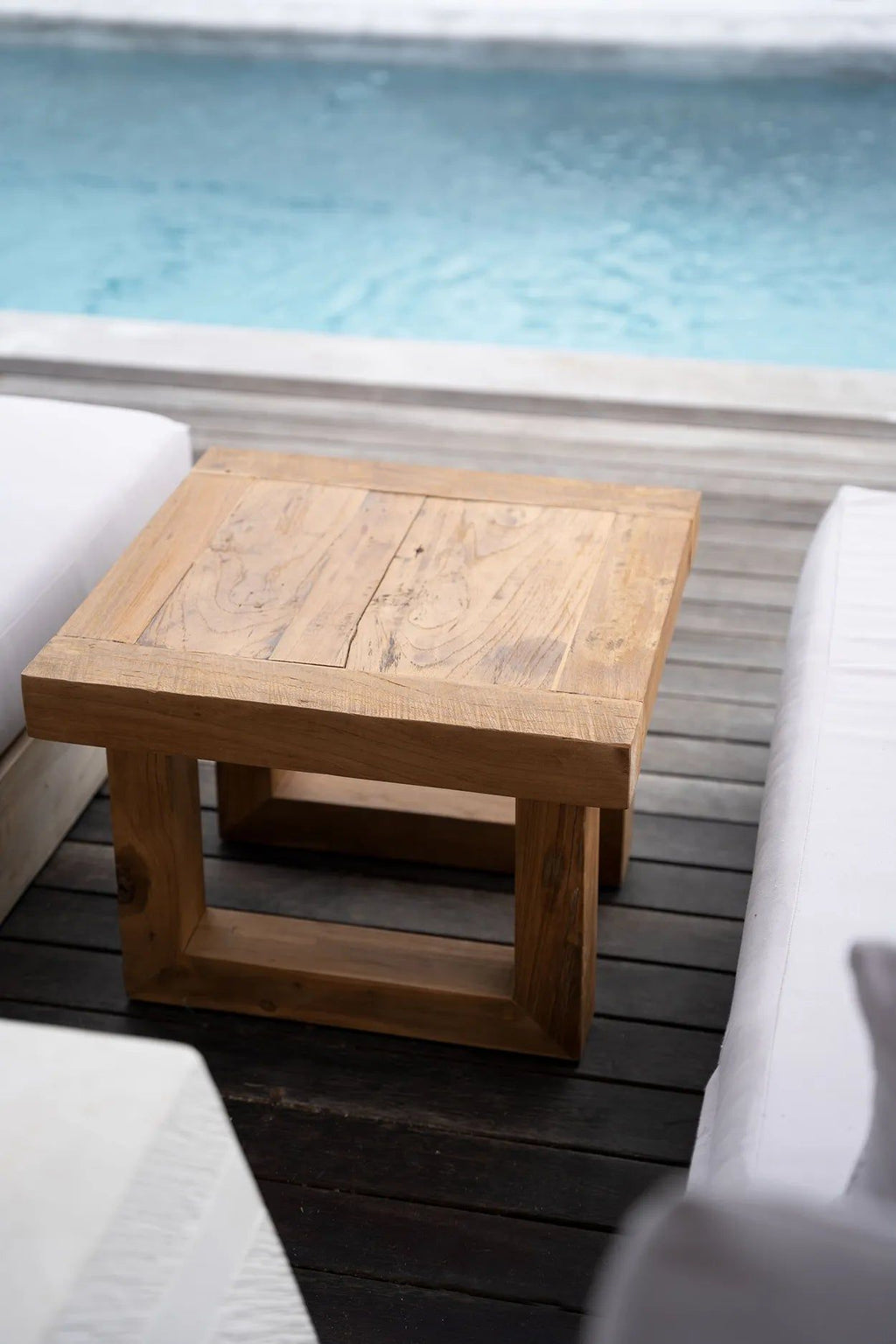 Reclaimed Teak Side Table - Natural, Teak, 50 cm