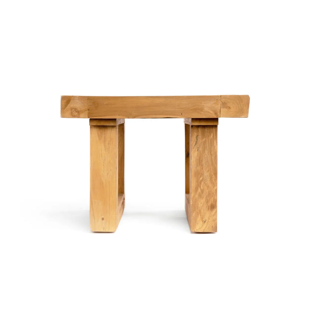 Reclaimed Teak Side Table - Natural, Teak, 50 cm