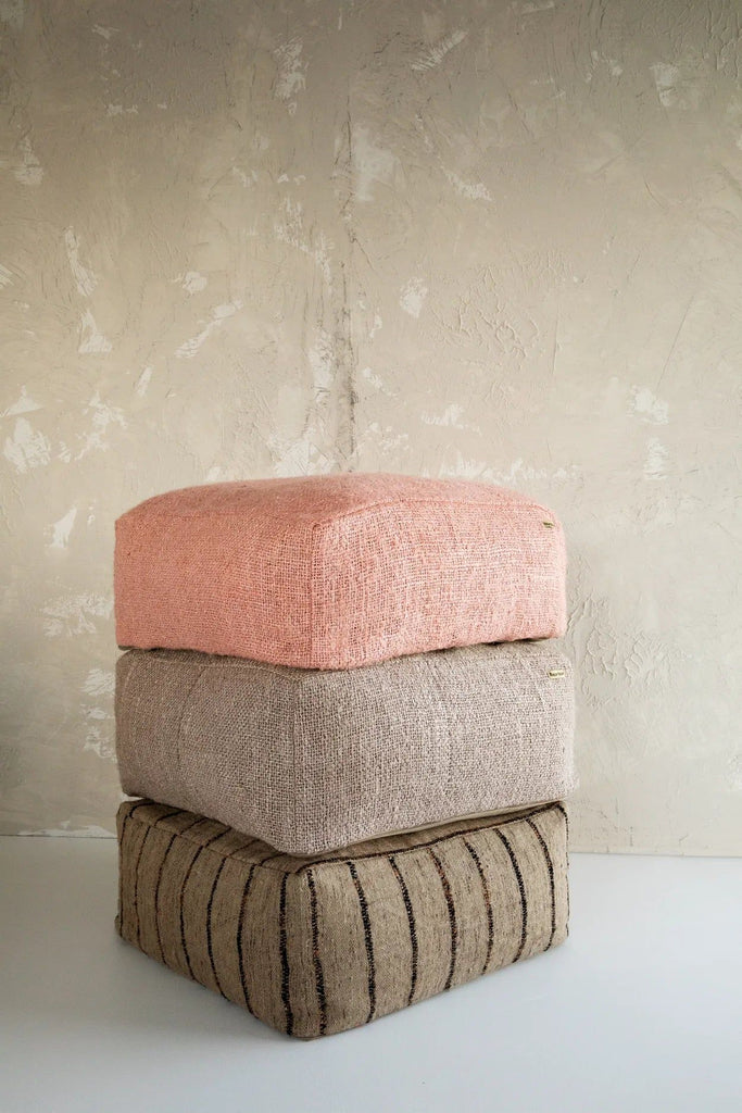 The Oh My Gee Pouffe - Beige Black, 60 x 60 cm, H 25 cm