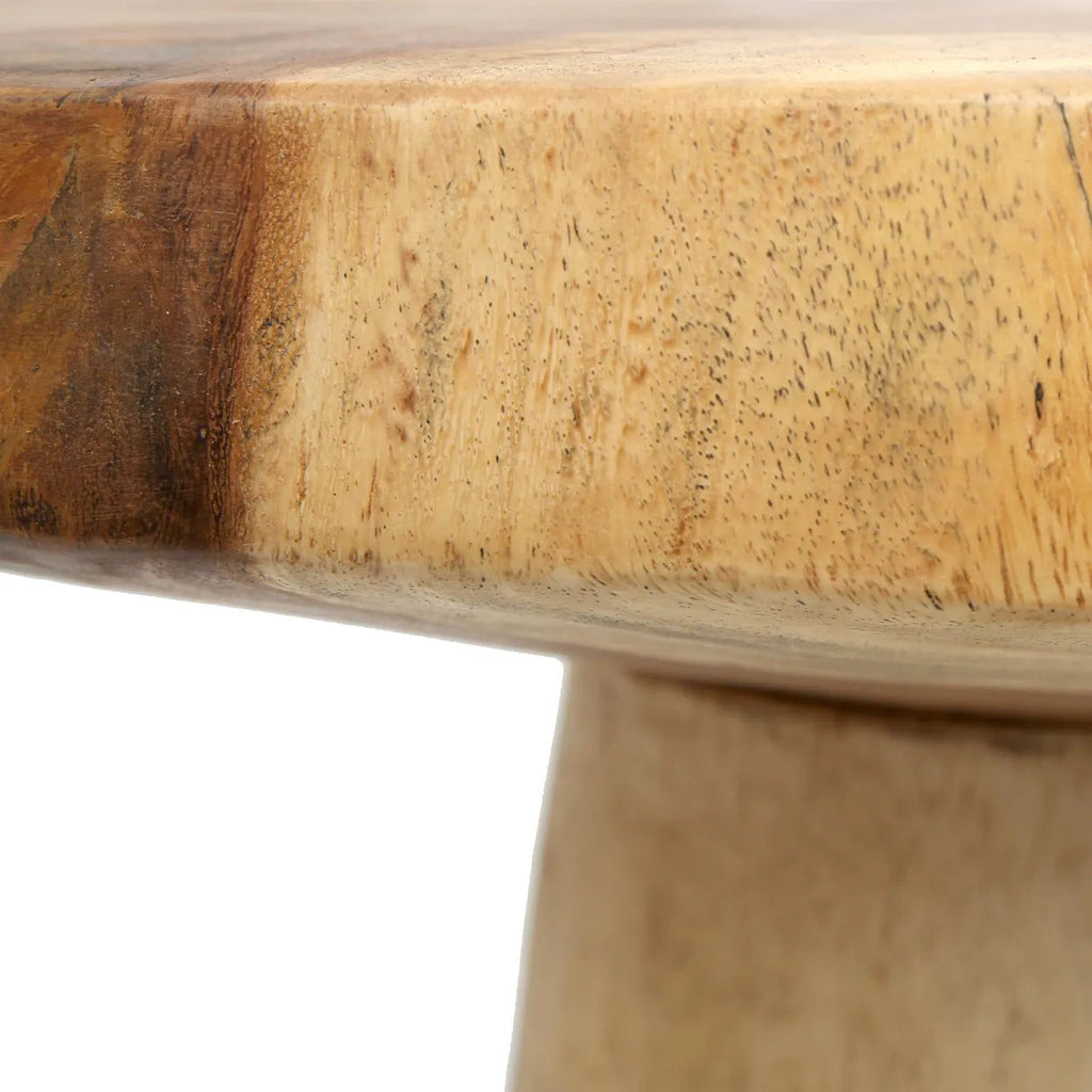 The Timber Conic Side Table - Natural -Suar Wood, Ø 50 cm
