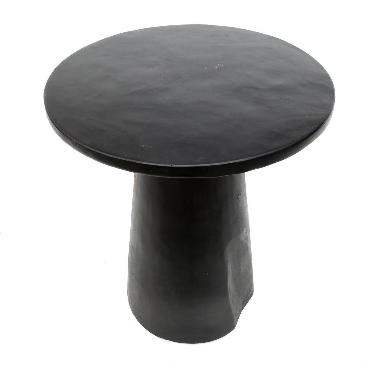 The Timber Conic Side Table - Black - Suar Wood, Ø 50 cm