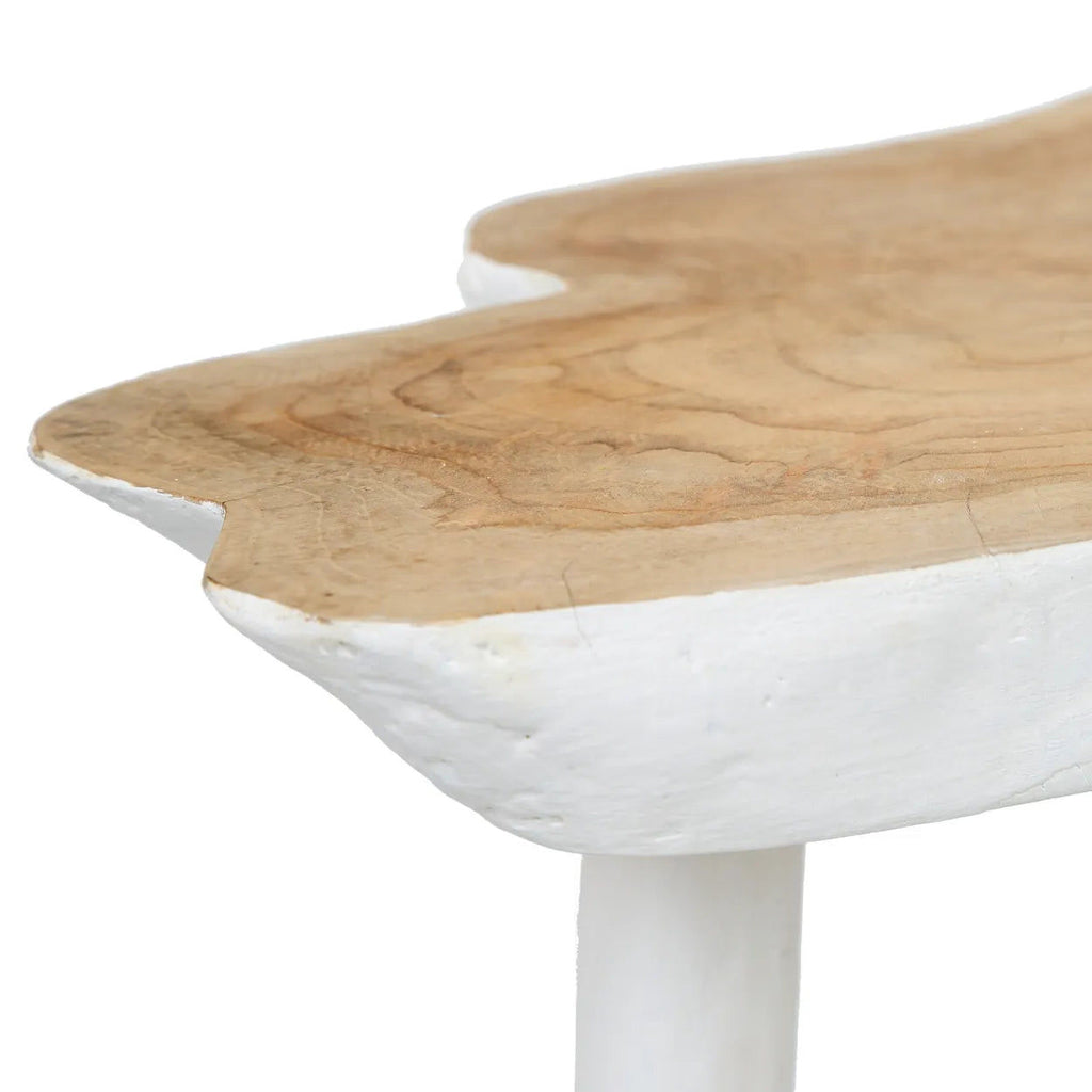 The Organic Side Table - Natural White, Teak,  Ø45 cm