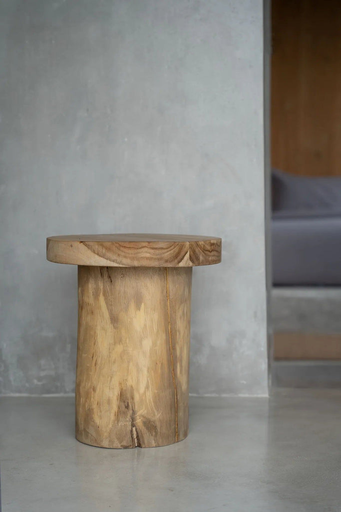 The Inti Side Table - Natural, Teak, Ø 30 cm