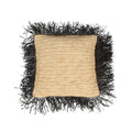 Raffia Cushion Cover Square - Natural Black - 40x40