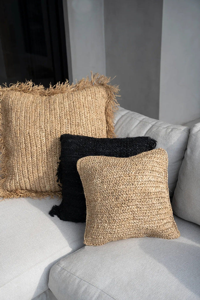 The Raffia Flores Cushion Cover Square - Natural - 40 x 40 cm