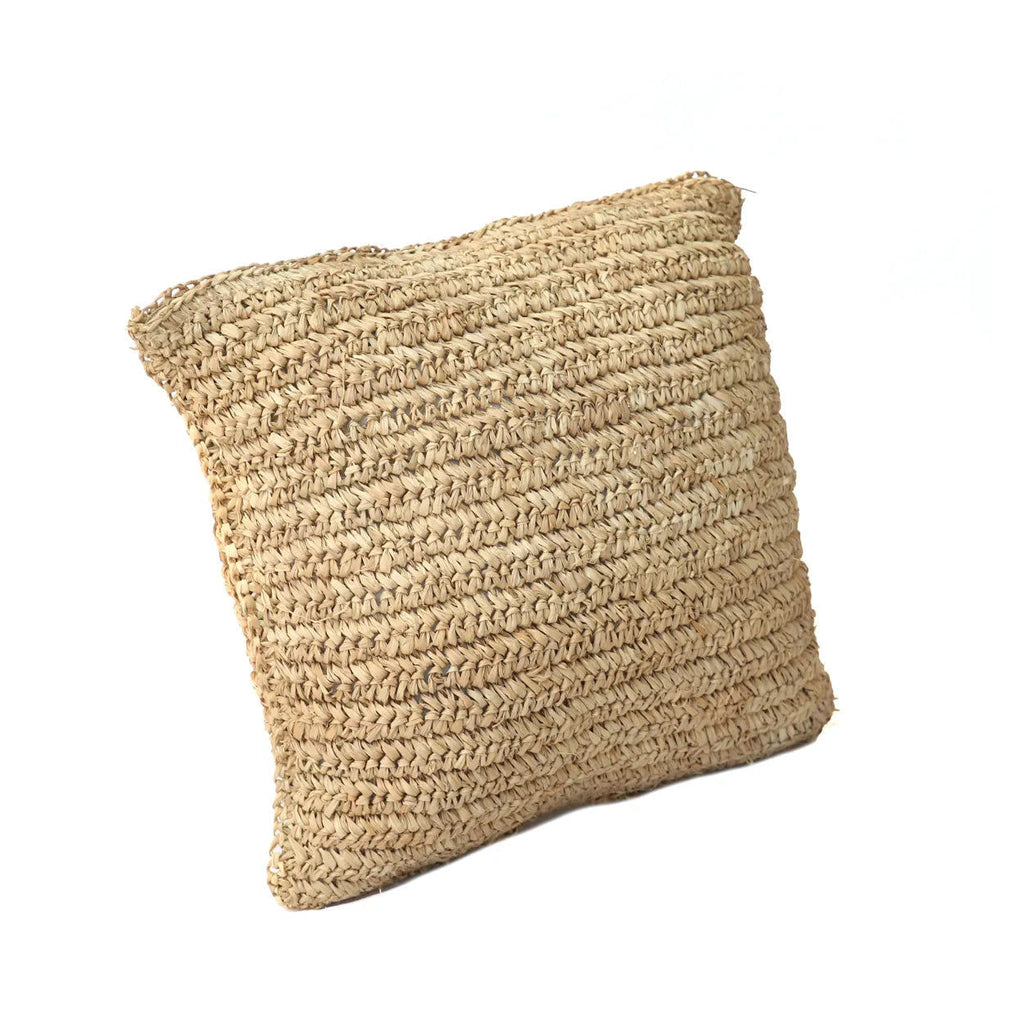 The Raffia Flores Cushion Cover Square - Natural - 40 x 40 cm