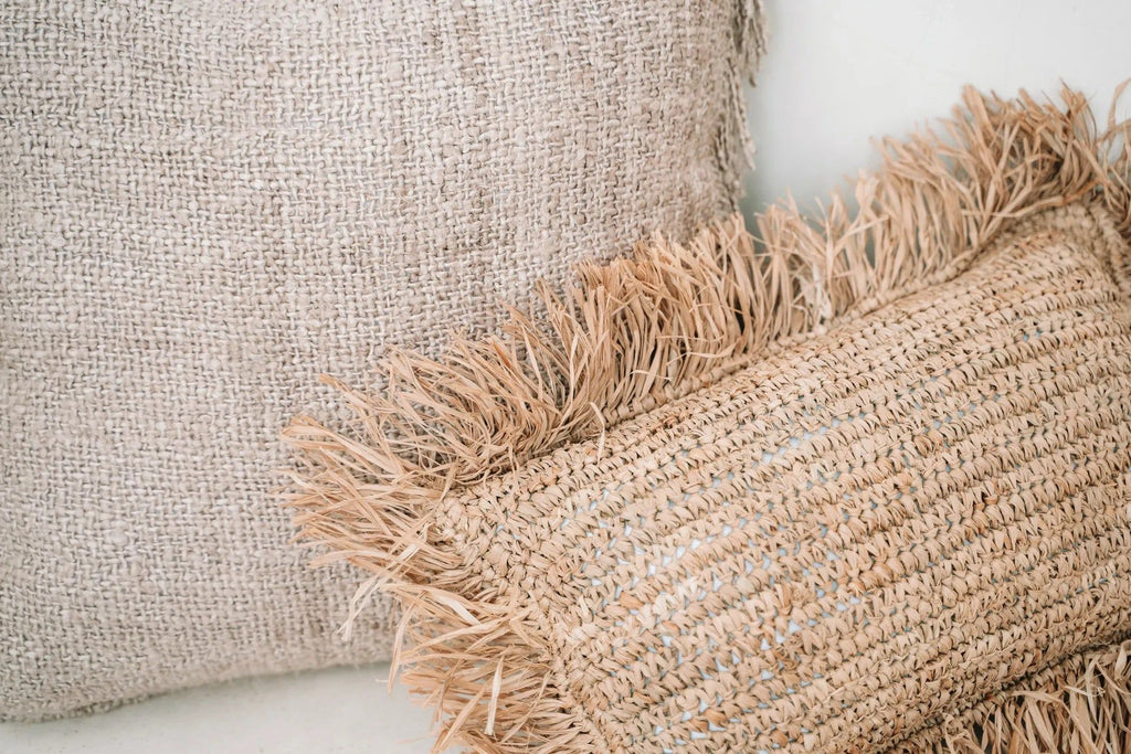 The Raffia Cushion Cover - Natural - 30 x 50 cm