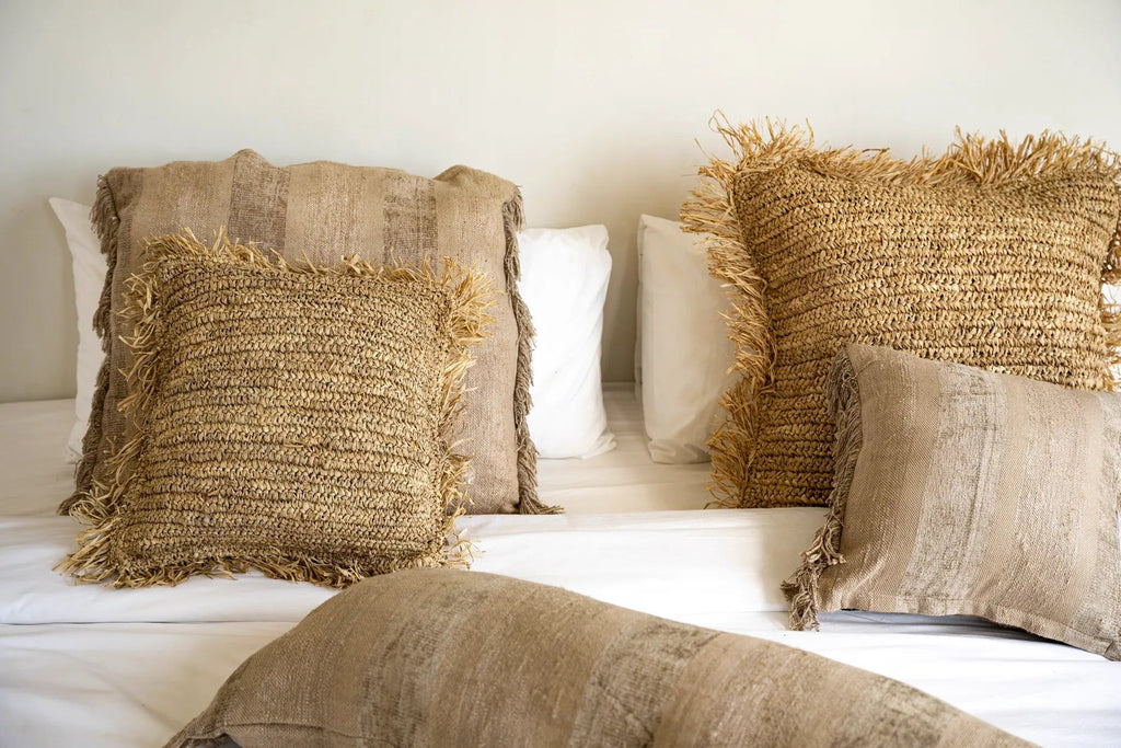 The Raffia Cushion Cover Square - Natural - 40 x 40 cm