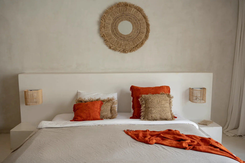 The Raffia Cushion Cover Square - Natural - 40 x 40 cm