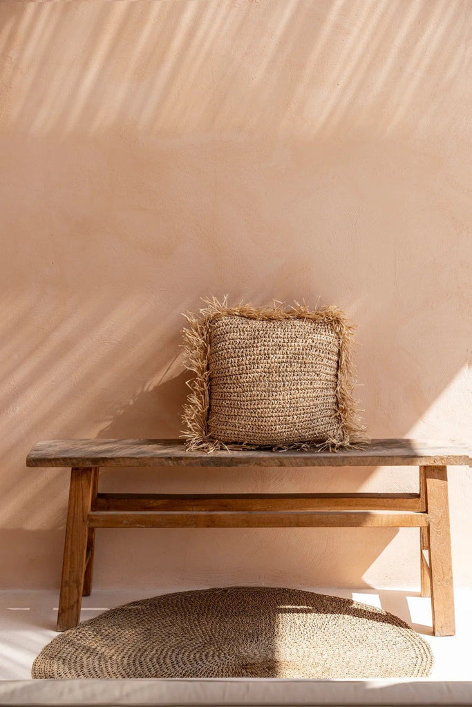 The Raffia Cushion Cover Square - Natural - 60 x 60 cm