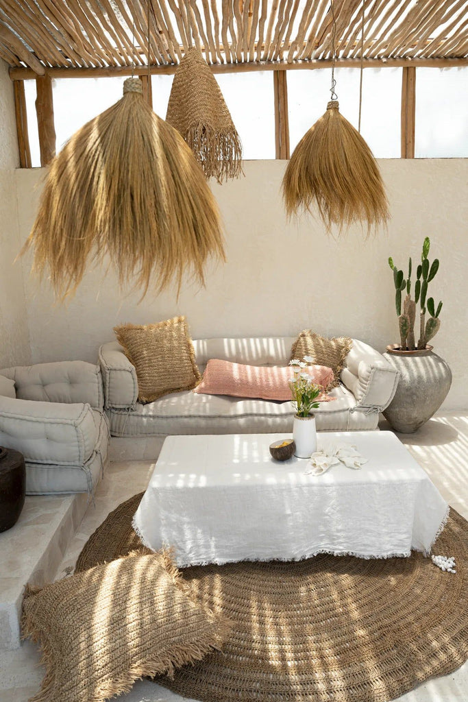 The Raffia Cushion Cover Square - Natural - 60 x 60 cm
