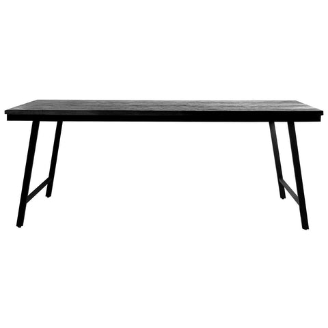 The Herringbone Market Table, Teak - Black - 200 cm