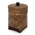 Colonial Basket Bathroom Bin - Natural Brown, Ø 27 cm, H 36 cm