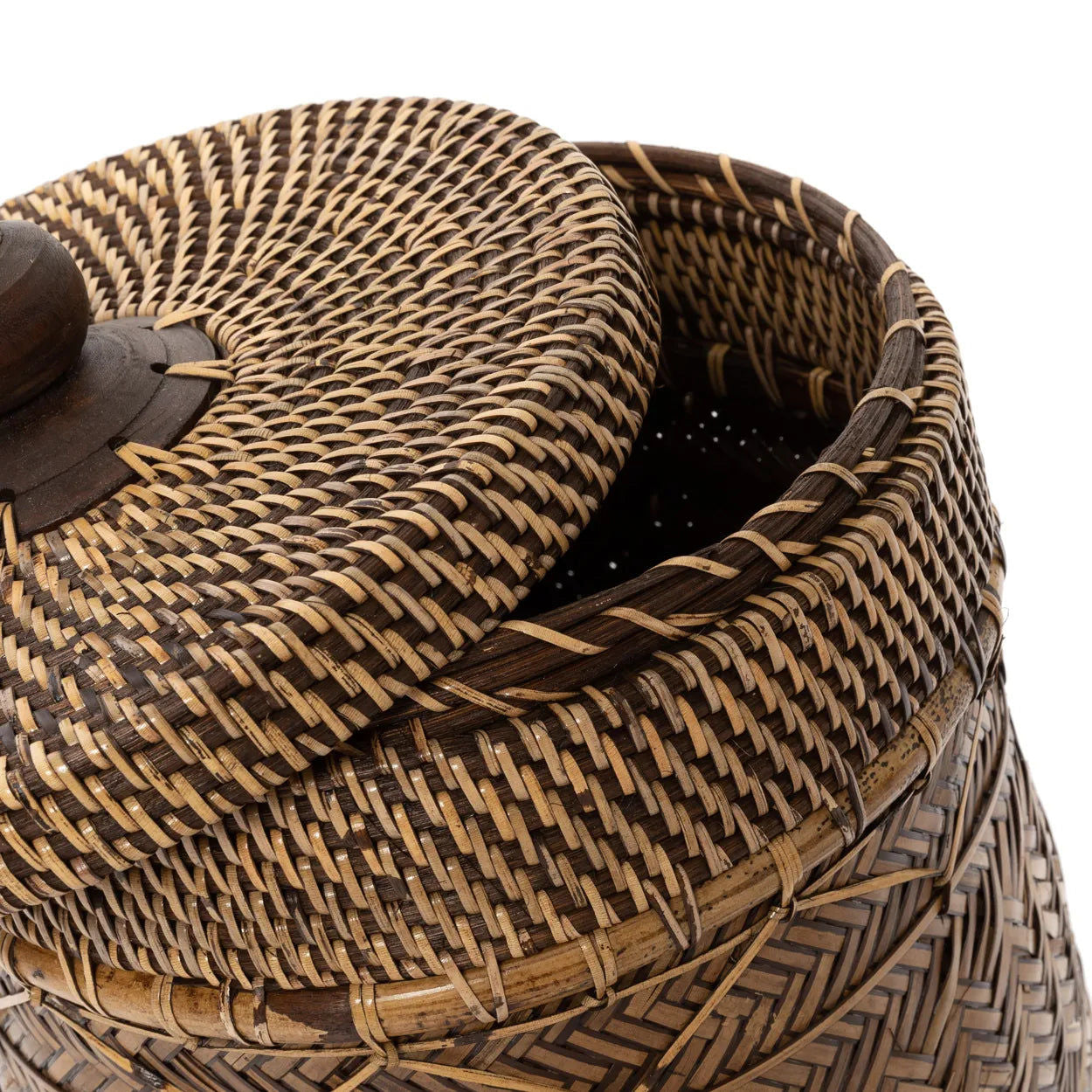 Colonial Basket Bathroom Bin - Natural Brown, Ø 27 cm, H 36 cm