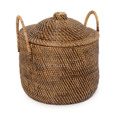 The Colonial Handles Basket - Natural Brown, Ø 40 cm, H 39 cm