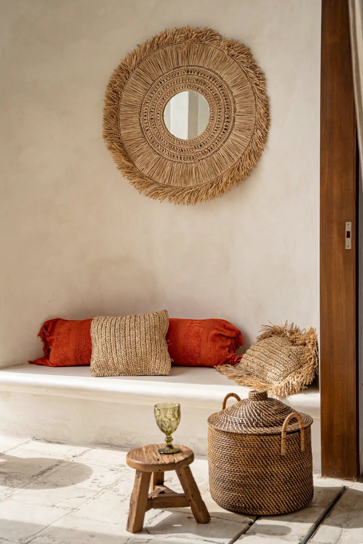 Colonial Basket with Handles - Natural Brown, Ø 40 cm, H 39 cm