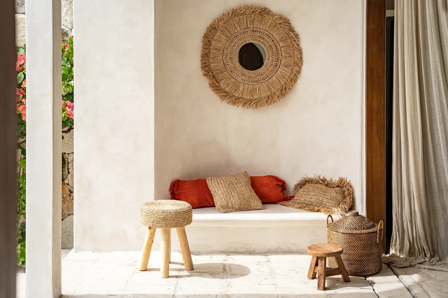 Colonial Basket with Handles - Natural Brown, Ø 40 cm, H 39 cm