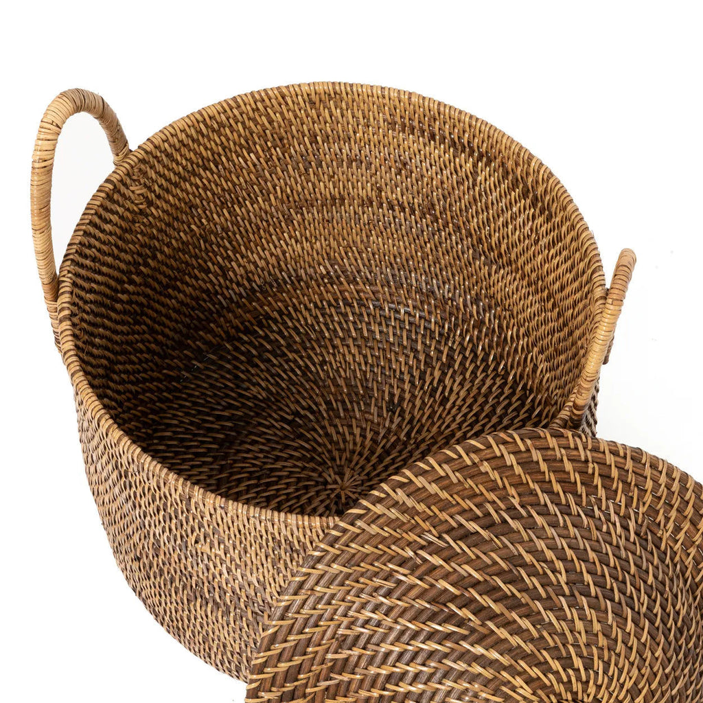 Colonial Basket with Handles - Natural Brown, Ø 40 cm, H 39 cm