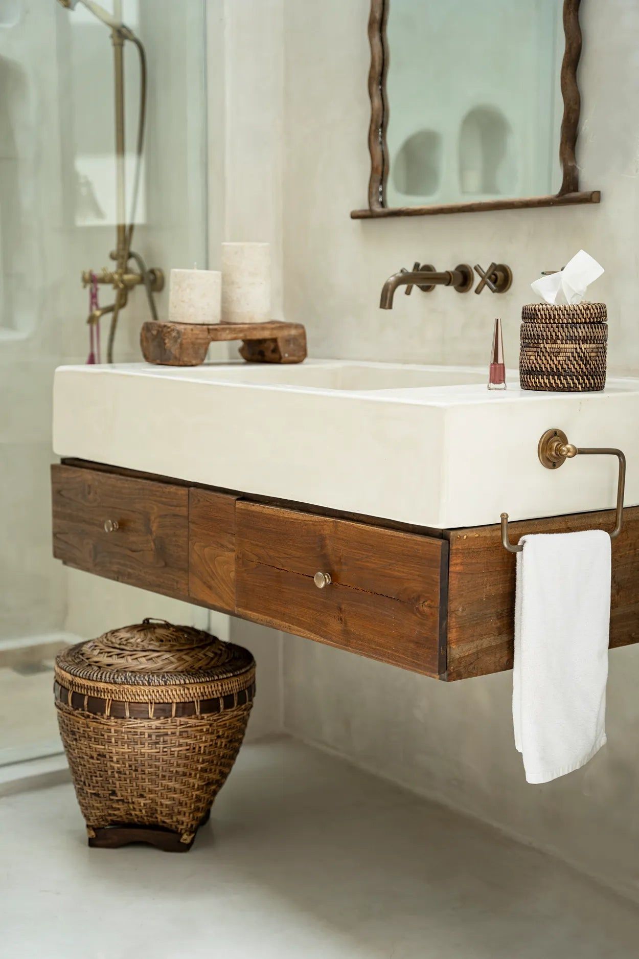 Colonial Basket Storage- Natural Brown - Ø 42 cm, H 45 cm