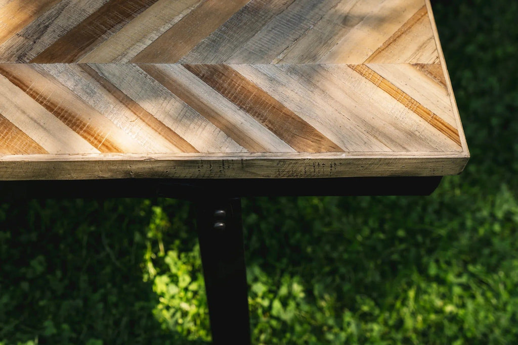 The Herringbone Bench - Teak Wood, Natural - W 150 cm