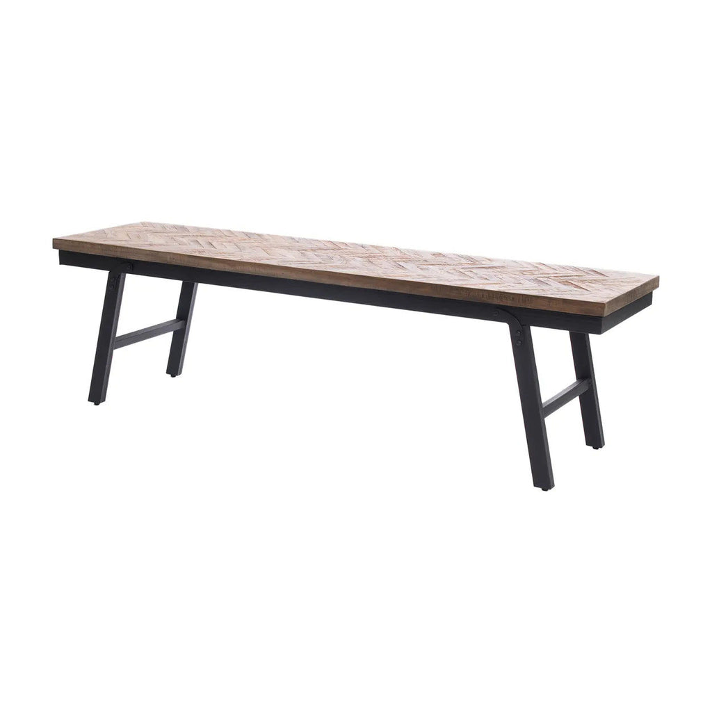 The Herringbone Bench - Teak Wood, Natural - W 150 cm