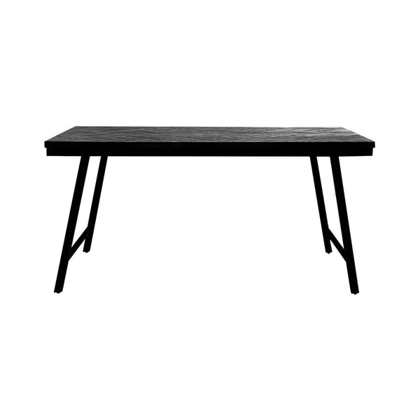 The Herringbone Market Table, Teak - Black - 160 cm