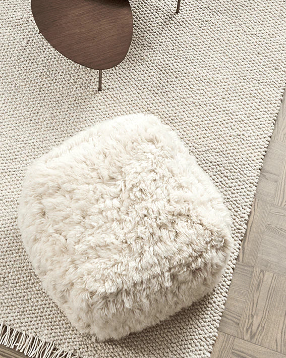 Cloudy Pouf, Ivory, Wool
