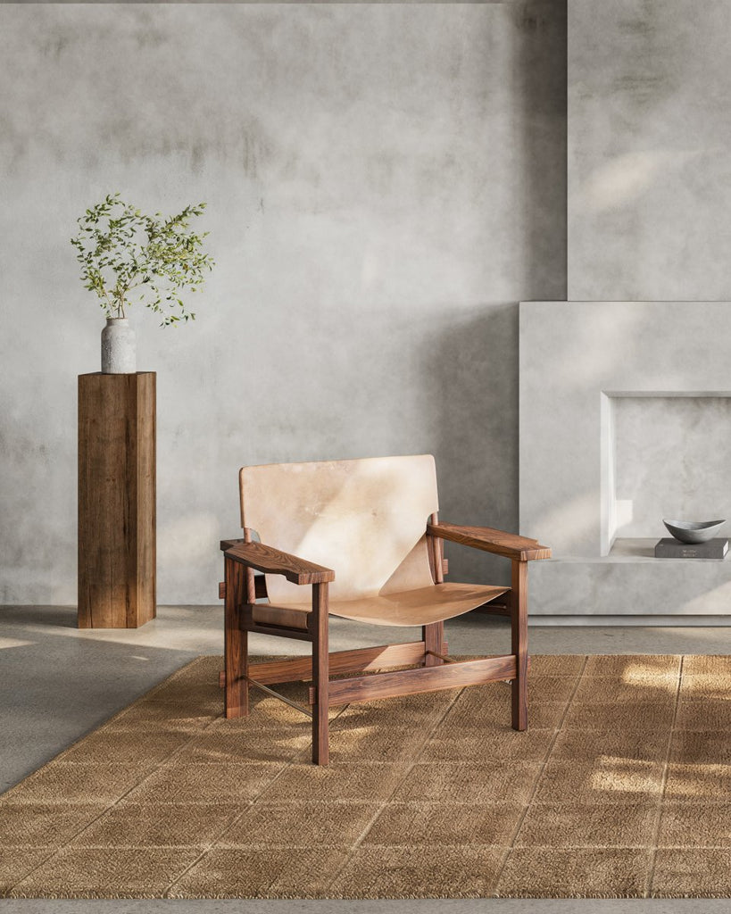 GRID WOOL RUG WHEAT, MANY SIZE