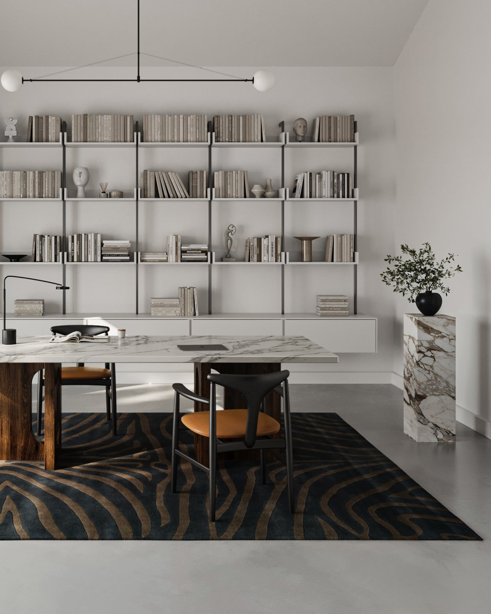 ZEBRA WOOL RUG, HORIZON, MANY SIZE