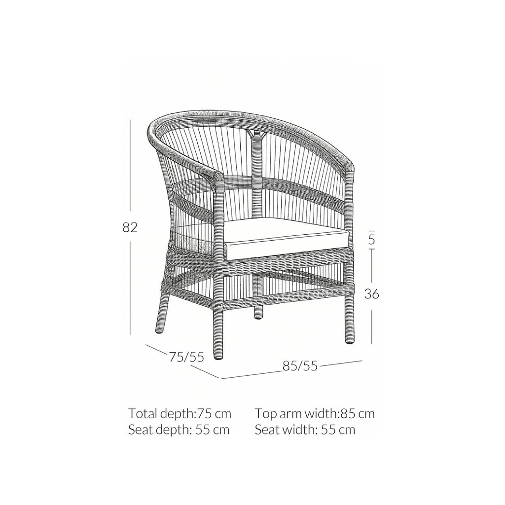 COMO LOUNGE CHAIR | POLYRATTAN | 85 CM