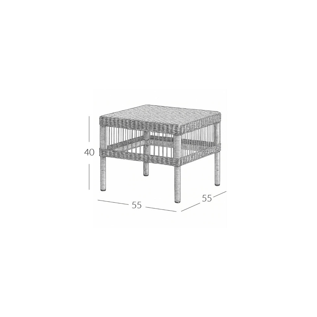 COMO LOUNGE TABLE | POLYRATTAN | 55 x 55, H 40 CM