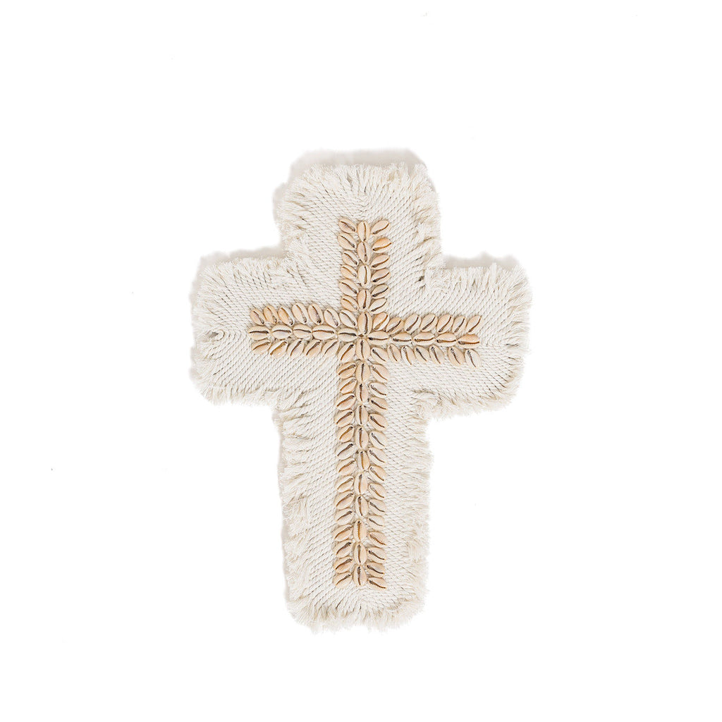 The Macrame Cross - White, H 30 cm