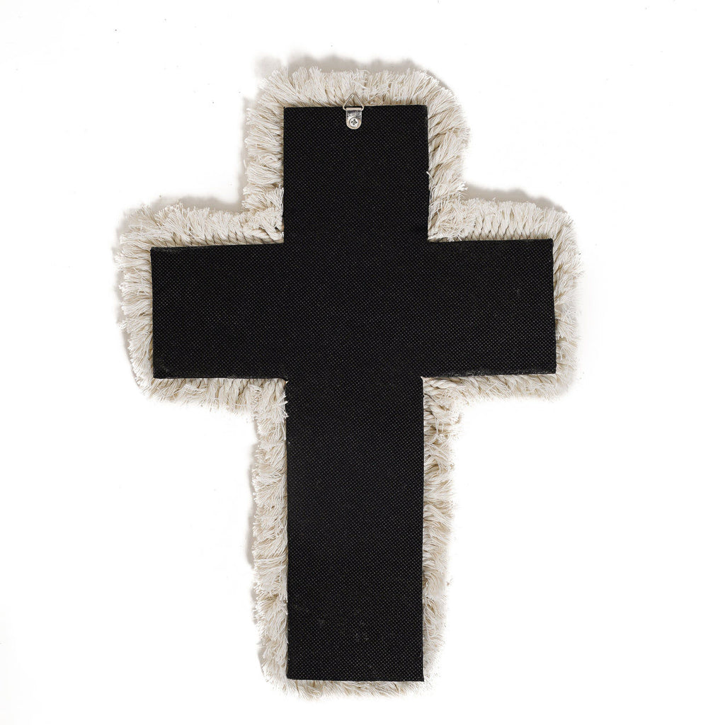 The Macrame Cross - White, H 30 cm