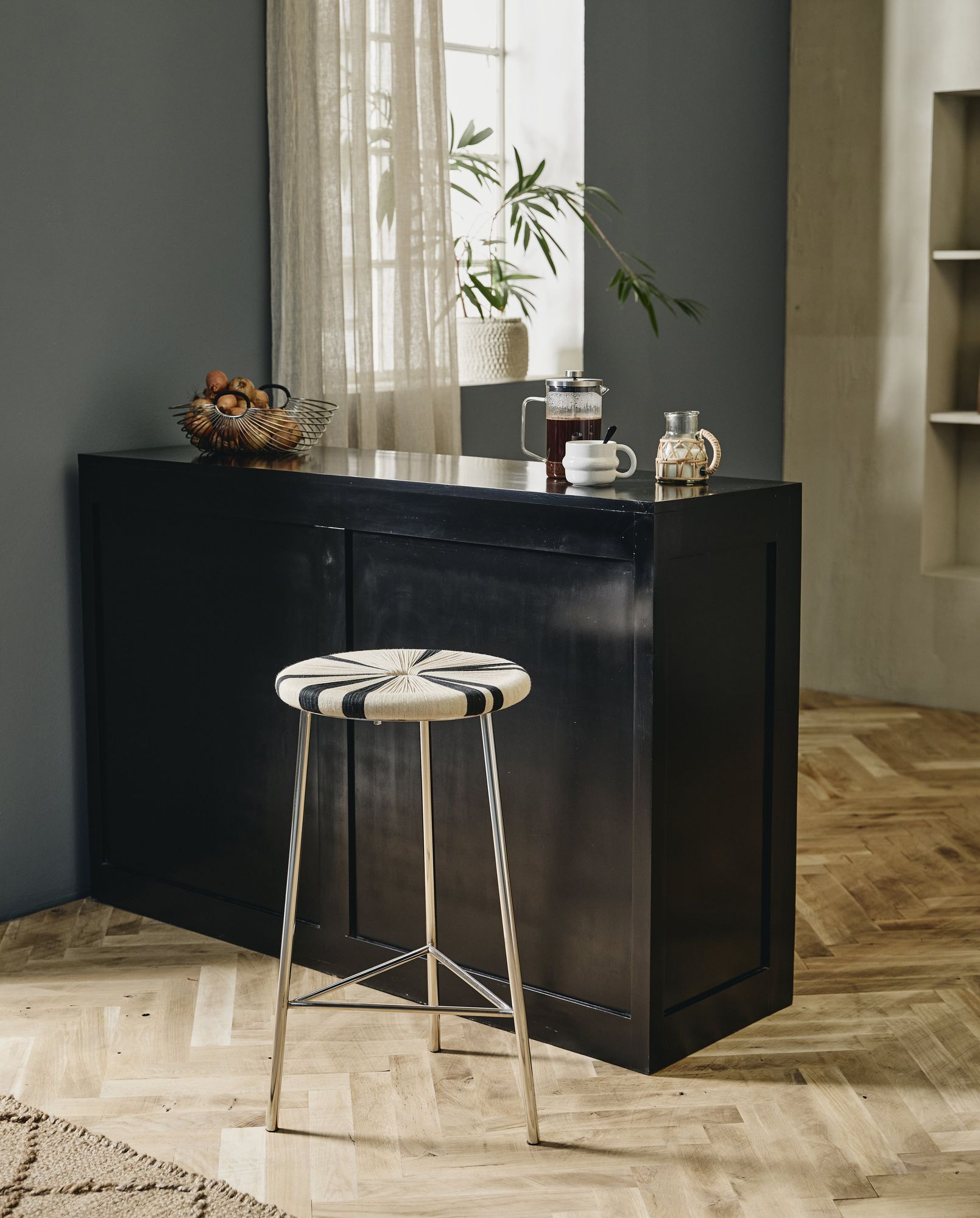 MORICE stool, high - black/ivory