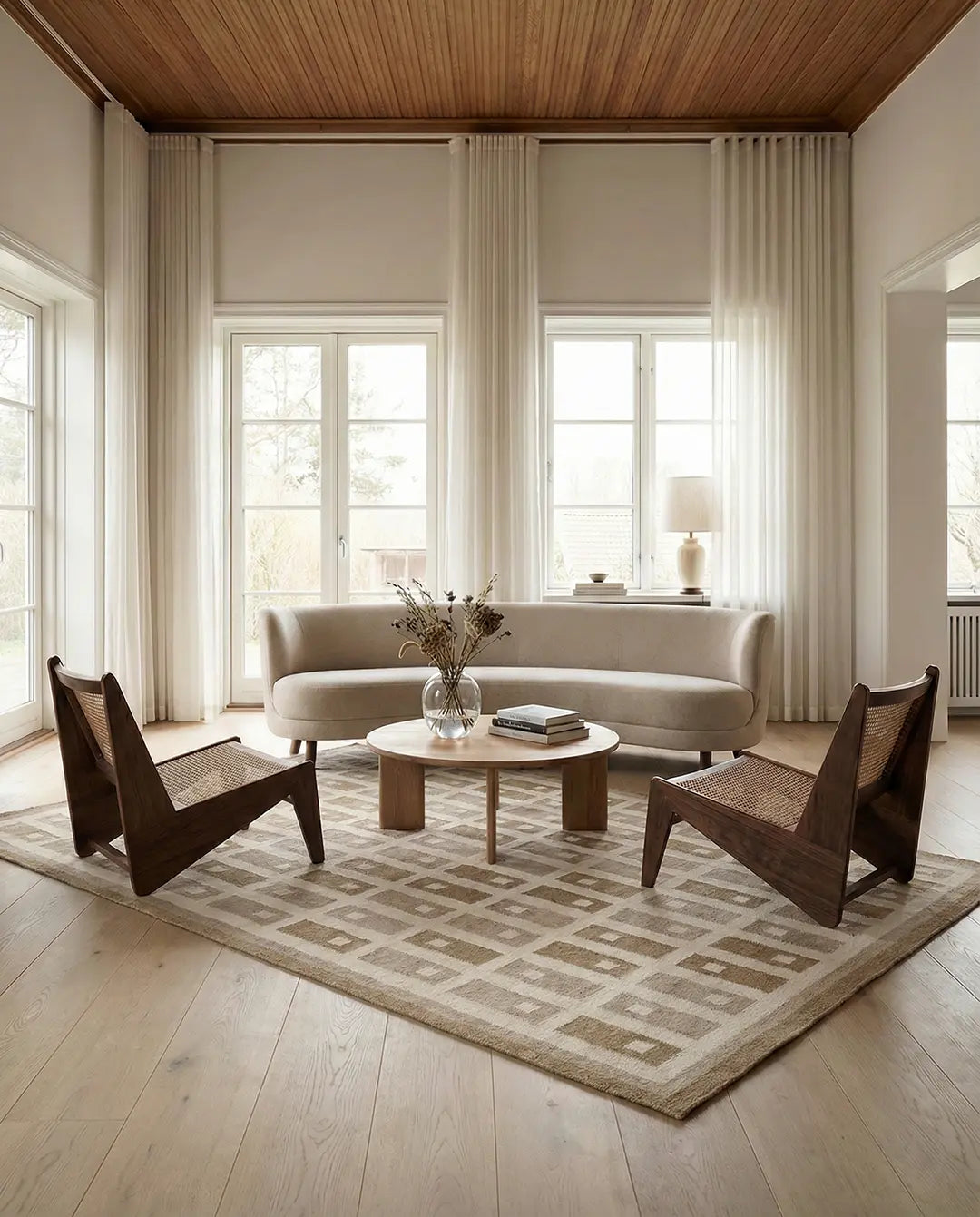 FYRBO WOOL RUG, SAND, MANY SIZE
