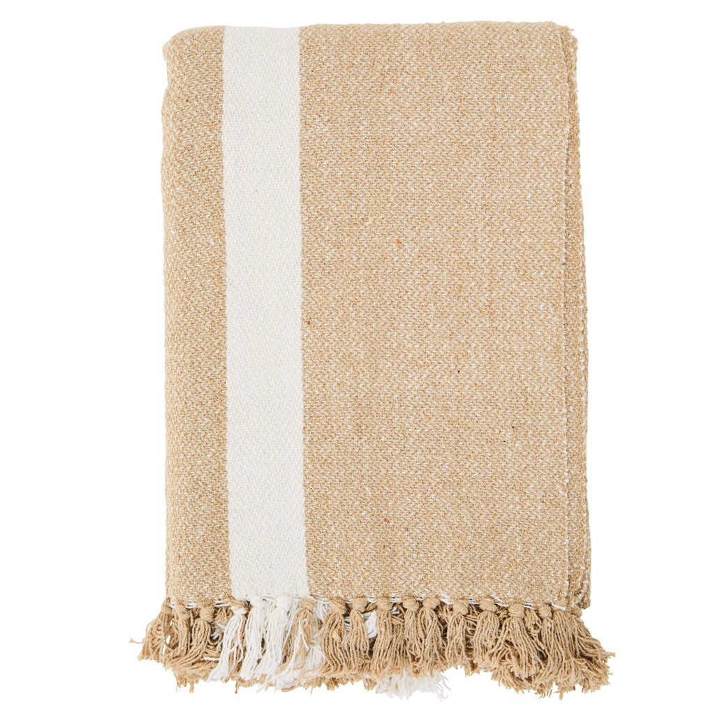 SAND COTTON THROW, 125 x 175 CM