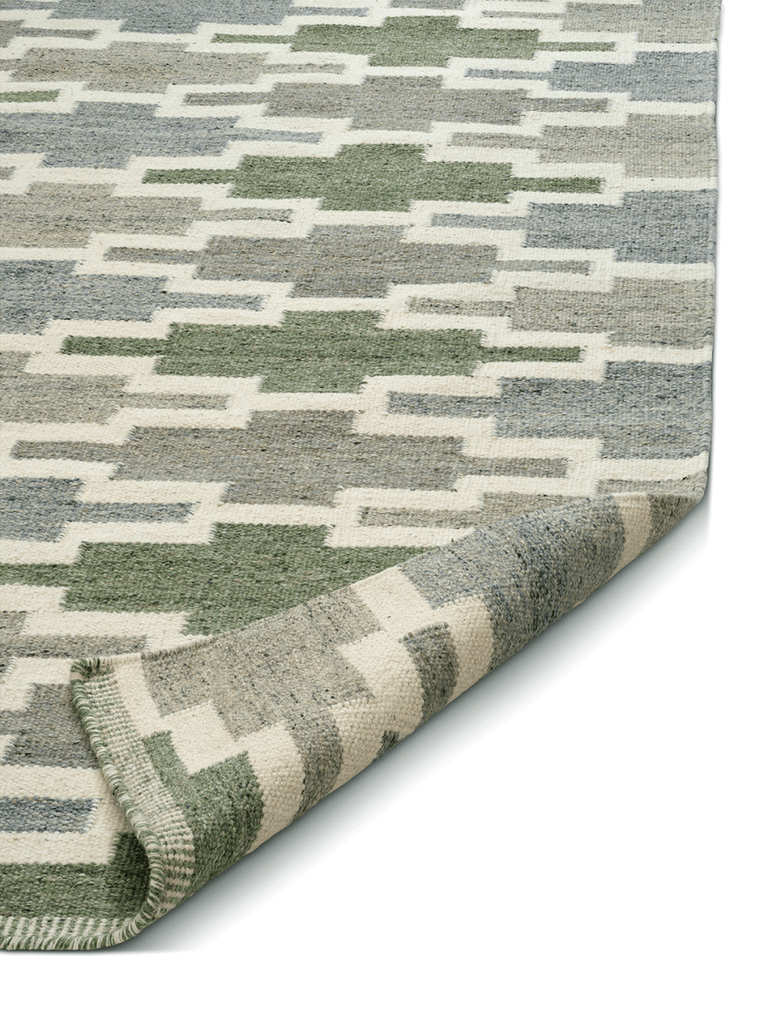 KORS WOOL RUG, FLATWEAVE BLUE/GREEN, MANY SIZE