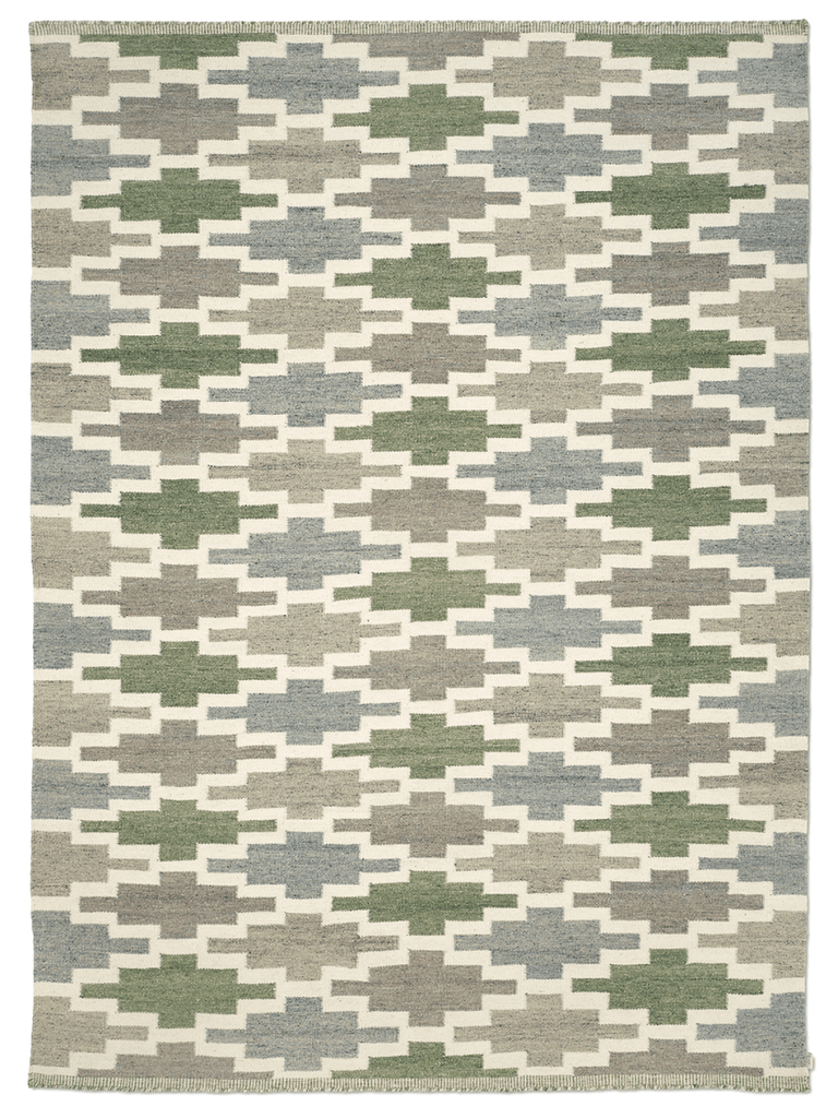 KORS WOOL RUG, FLATWEAVE BLUE/GREEN, MANY SIZE