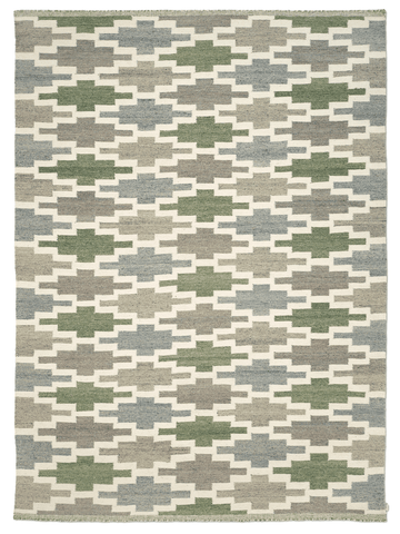 KORS WOOL RUG, FLATWEAVE BLUE/GREEN, MANY SIZE