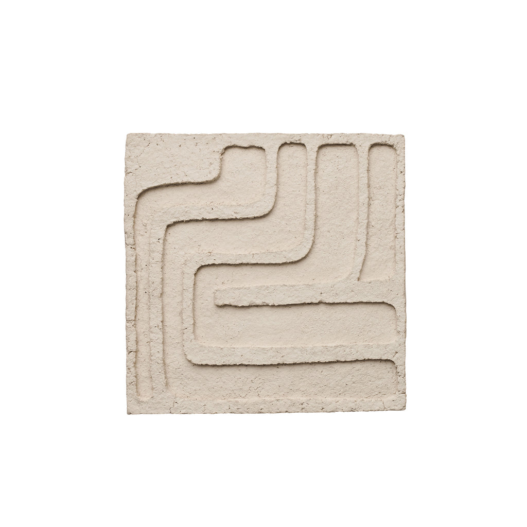 MACHE CREAM WALL DECOR | PAPER MACHE | 48 X 48 CM