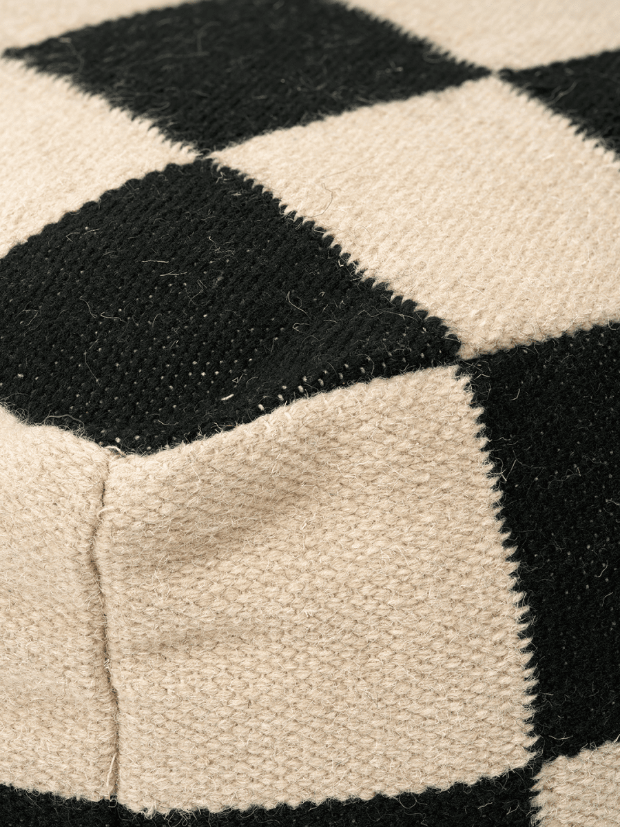 POUF SQUARE BLACK, Wool
