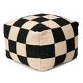 POUF SQUARE BLACK, Wool