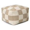 POUF SQUARE WHITE/NATURAL, Wool
