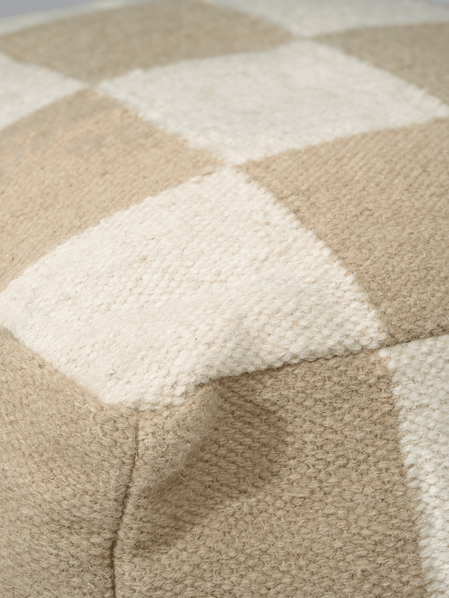 POUF SQUARE NATURAL, Wool