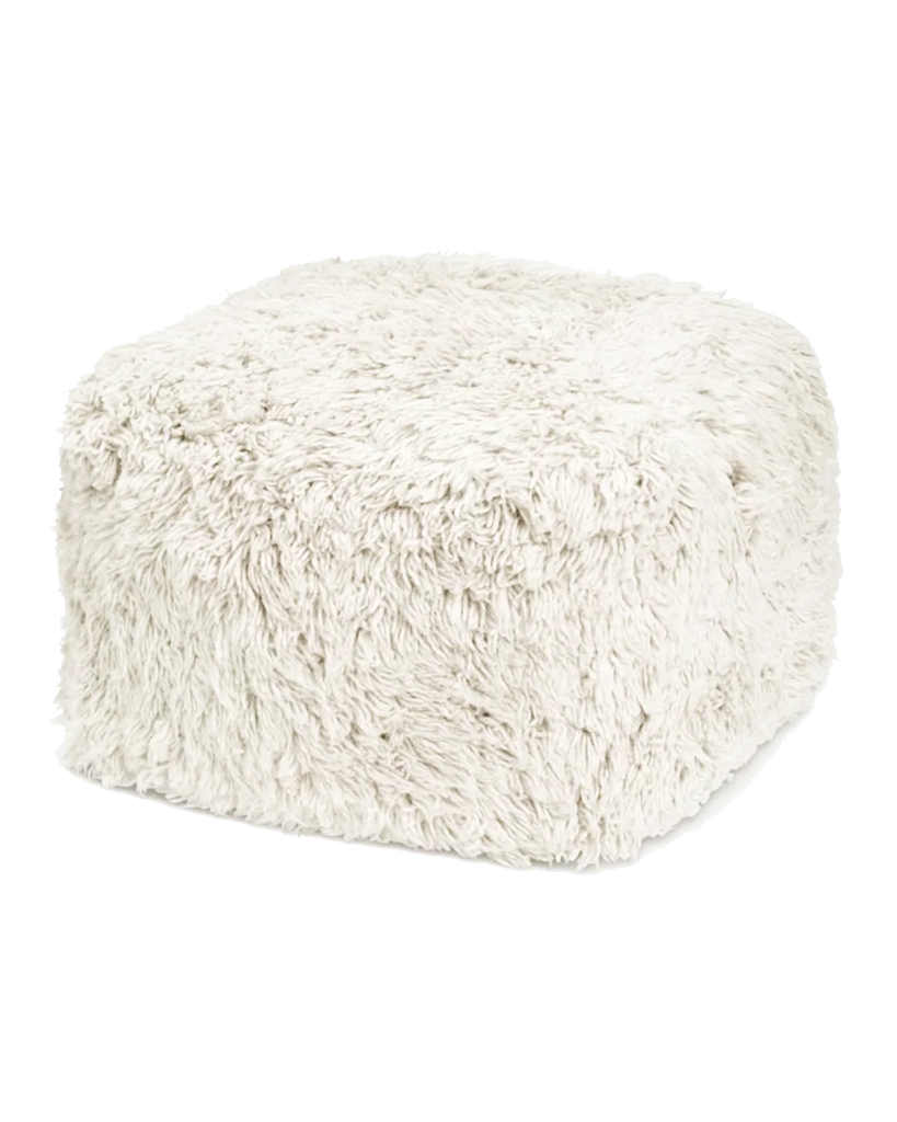Cloudy Pouf, Ivory, Wool
