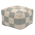 POUF SQUARE GREY, Wool
