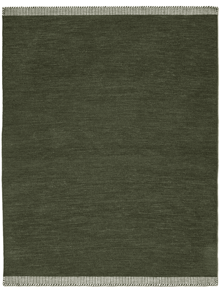 PURE WOOL RUG, FOREST GREEN, MANY SIZE