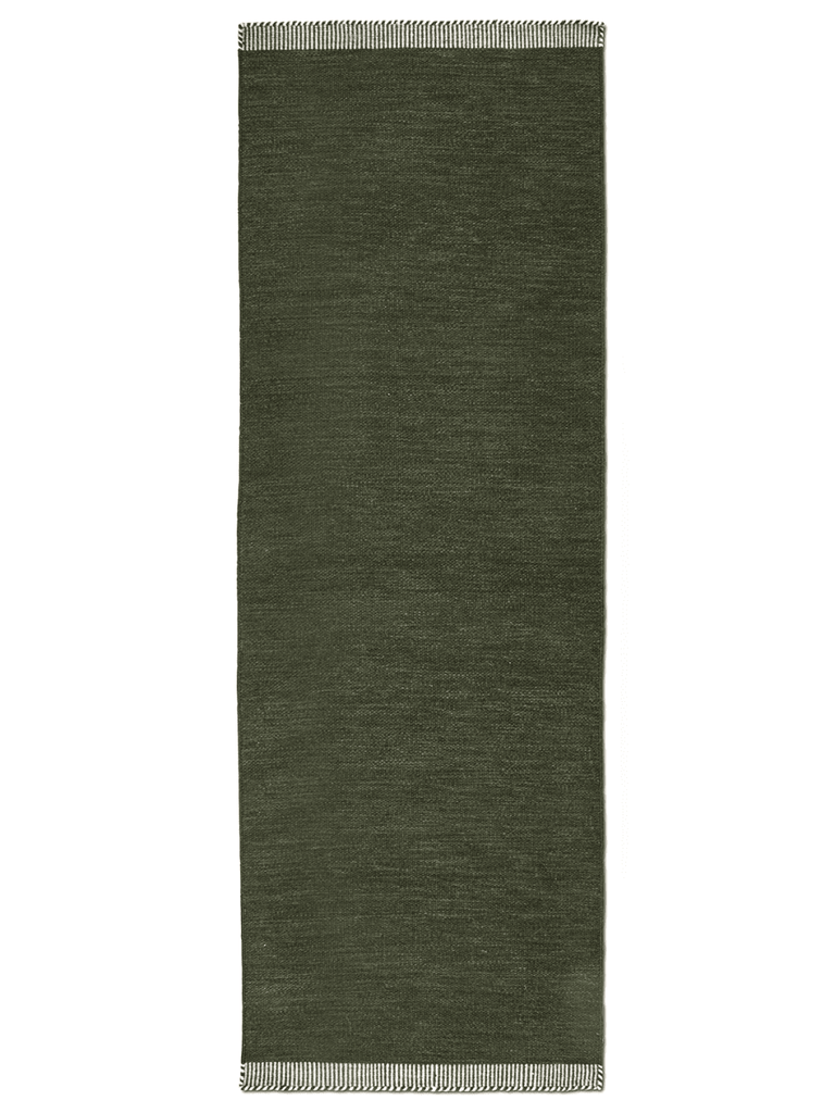 PURE RUNNER RUG, WOOL, FOREST GREEN,  80 x 250